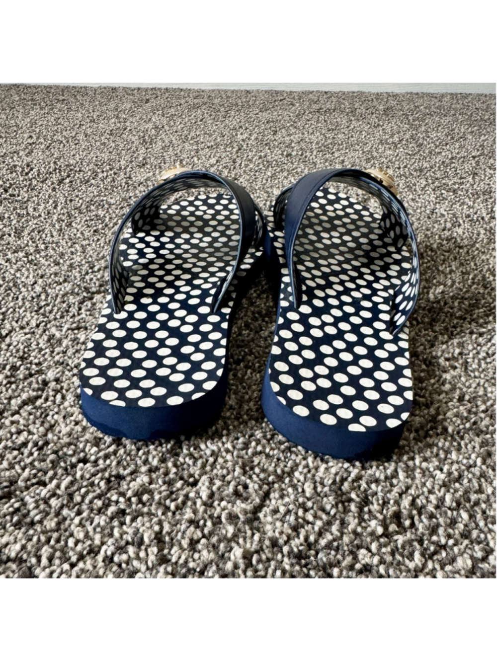 Women's Tory Burch Melody Criss Cross Sandals Navy Sea/New Ivory Size 9 - Picture 12 of 15